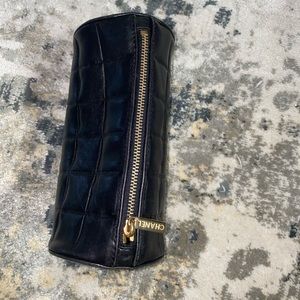 Chanel Black Rare Lambskin Round Pouch WALLET